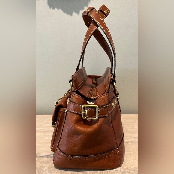 Rare, Ltd. Edition Coach Legacy Gardenia British Tan Leather Satchel Like New - Picture 3 of 16